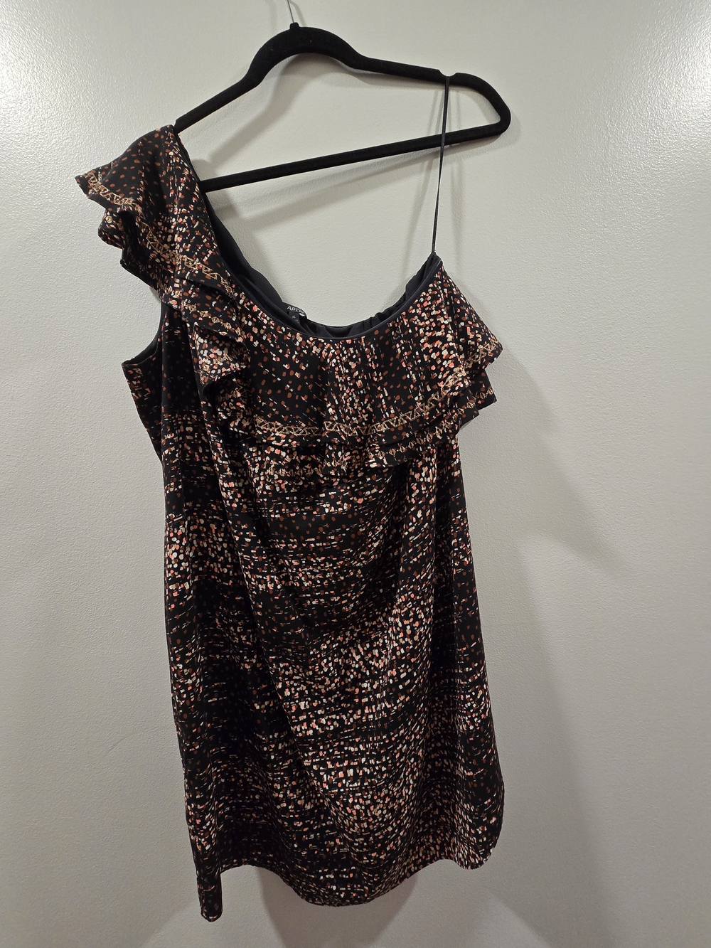 Apt. 9 Abstract Print One-Shoulder Ruffle Mini Dress - XL